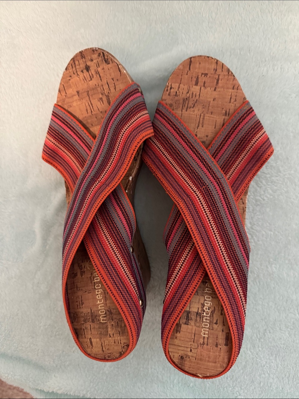 Montego Bay Club Multicolor Striped Crisscross Espadrille Sandals